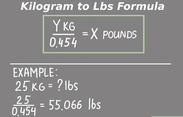 Kilogram to Lbs Formula