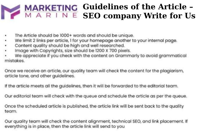 Guidelines of the Article – SEO company Write for Us