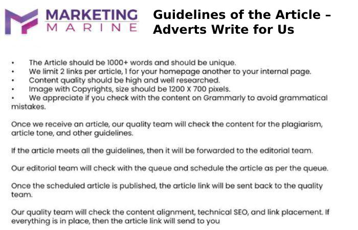 Guidelines of the Article – Adverts Write for Us