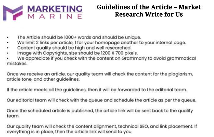 Guidelines of the Article – Market Research Write for Us